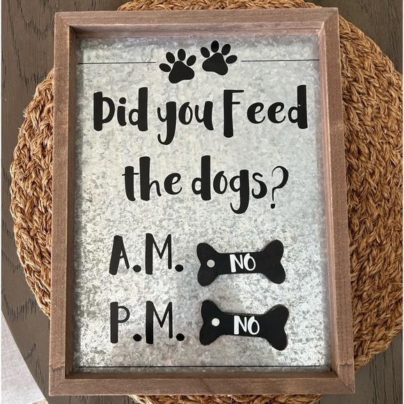 Wood Pet "Did You Feed The Dog" Wall Magnet Sign" 8x11 - Picture 1 of 4